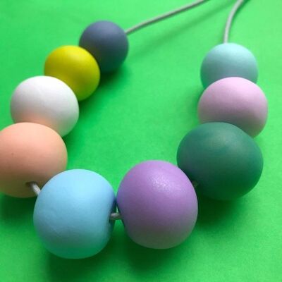 Pastel clay bead necklace