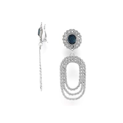 AZZURRA    boucles d'oreilles clips top strass 3 rangs