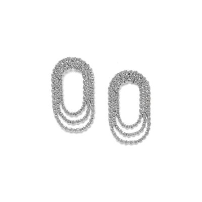 AZZURRA 3 row ring push earrings