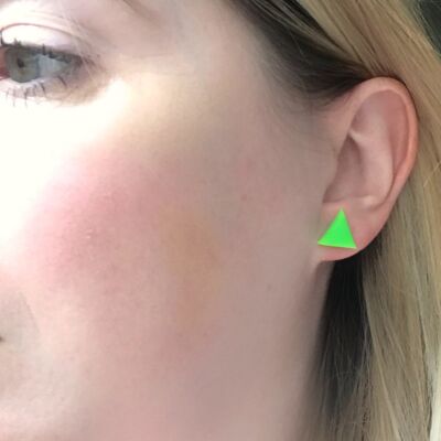 Boucles d'oreilles triangle vert fluo