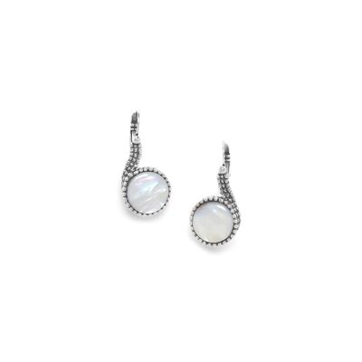OZAKA white mother-of-pearl sleeper earrings