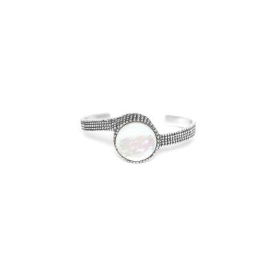 OZAKA rigid white mother-of-pearl bracelet