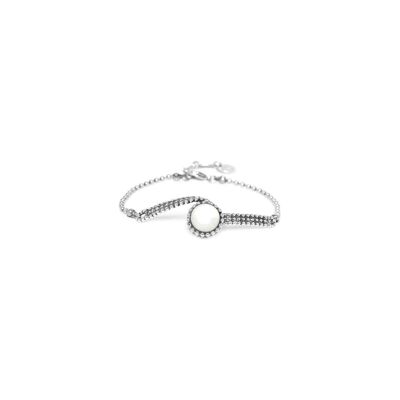 OZAKA adjustable white mother-of-pearl chain bracelet