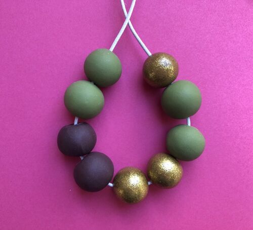 Gold & sage green necklace