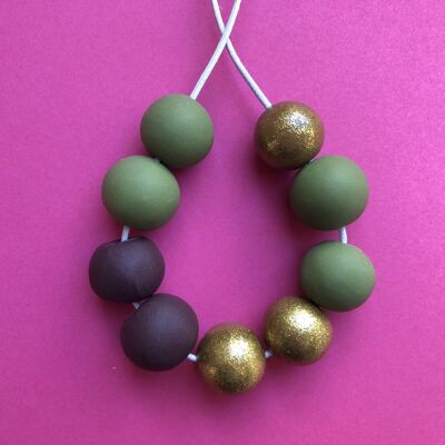 Gold & sage green necklace