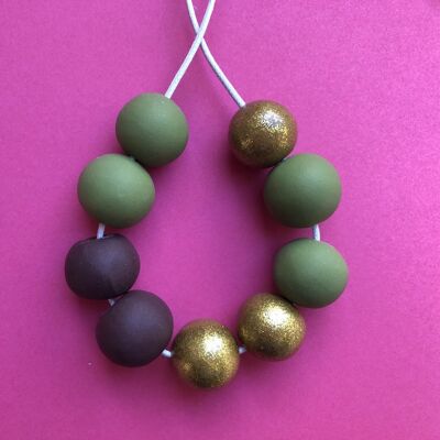 Gold & sage green necklace