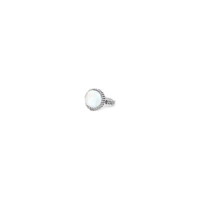 OZAKA verstellbarer Ring aus weißem Perlmutt, großes Modell