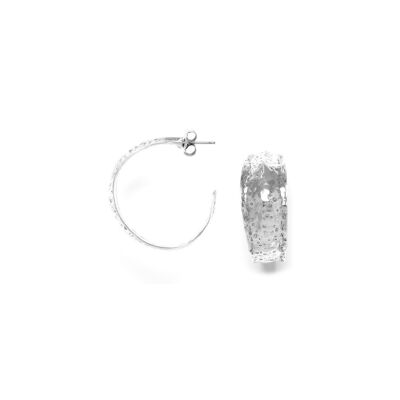 PETALES silver hoop earrings