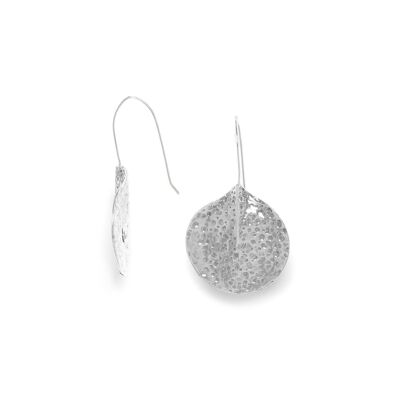 PETALES large silver hook earrings