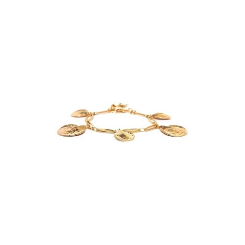PETALES    bracelet ajustable 5 pétales dorées