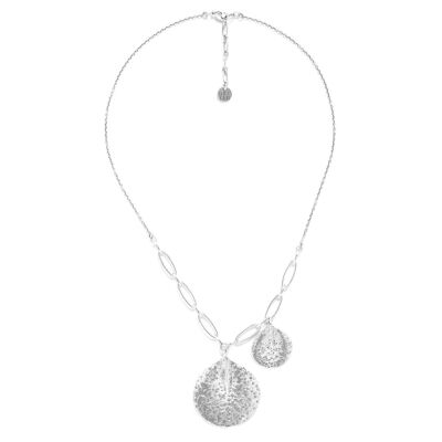 PETALES adjustable necklace 2 silver petals