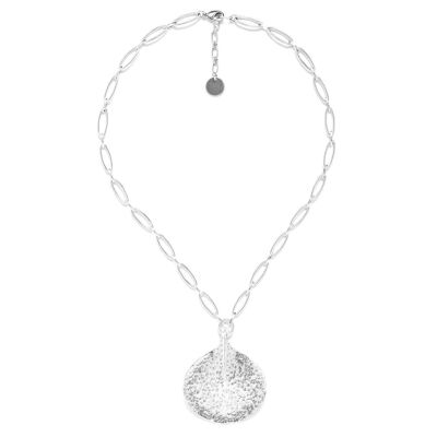 PETALES adjustable silver pendant necklace large model