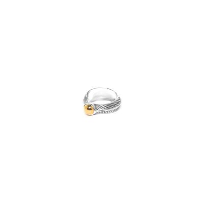 SWAN adjustable gold ball ring