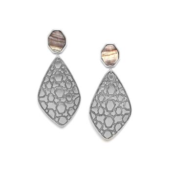 TORTUGA    boucles d'oreilles poussoir top nacre noire 1