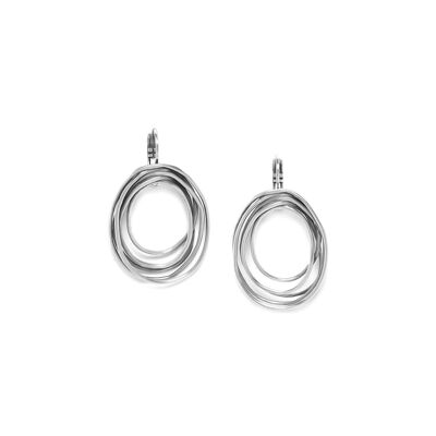TYPHOON silver ring sleeper earrings