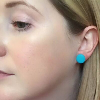 Turquoise clay circle earrings