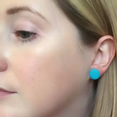 Turquoise clay circle earrings