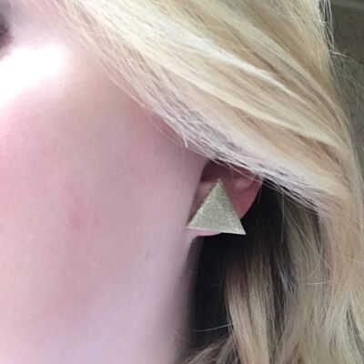 Giant gold triangle earrings
