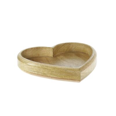 Mango wood heart bowl, 31 x 30 x 5.5cm, natural, 801372