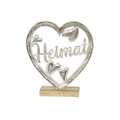 Aluminum heart home, 23 x 5 x 25.5cm, silver, 801594