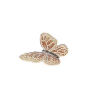 Papillon en poly à poser, 8 x 1,5 x 6 cm, beige, 804281