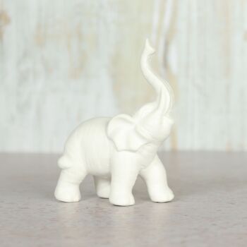 Éléphant en porcelaine à poser, 8 x 4,5 x 10,5 cm, blanc mat, 805097 2