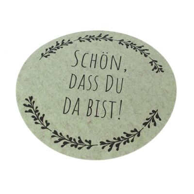 Filz-Platzdeckchen mit Spruch, 38 x 38 x 0,5 cm, grün, 805479