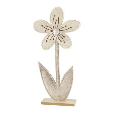 Felt flower e.g. Places, 15 x 4 x 32 cm, beige, 806032