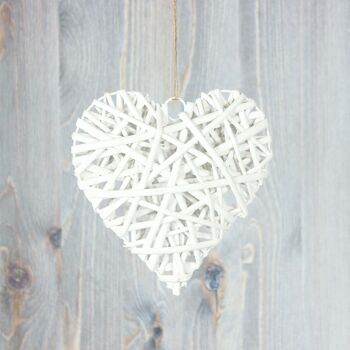 Coeur de suspension en rotin, 20 x 1 x 20 cm, blanc, 806209 2