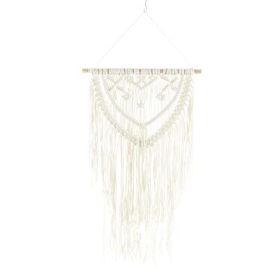 Macrame cotton wall hanger, 35 x 1 x 90 cm, cream, 806285