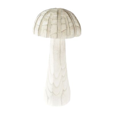 Wooden mushroom for standing, 20 x 12 x 40 cm, antique white, 806308