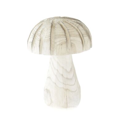 Wooden mushroom for standing, 21 x 11 x 30 cm, antique white, 806315