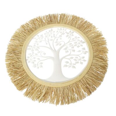 Metal wall decoration tree of life approx., Ø 62 x 1 cm, white, 806766