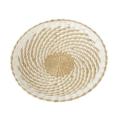 Braided wall decoration bowl, Ø 30 x 4 cm, white, 806872