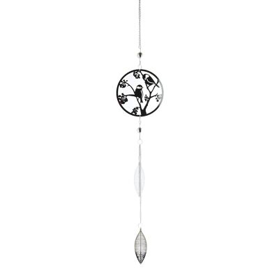 Metal hanger birds in a circle, 13 x 1 x 75 cm, silver, 806995