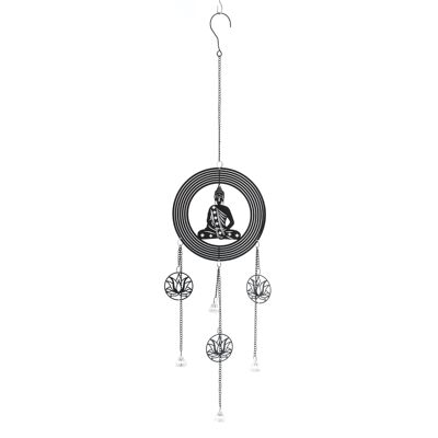 Metal hanger Buddha i.Kreis3D, 18 x 0.5 x 80 cm, black, 807022