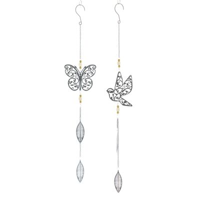 Metal pendant butterfly./Vog., 13 x 0.5 x 75 cm, gray, 807039