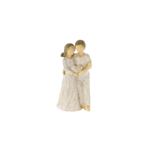 Poly-Figur Paar mit Herz, 4,5 x 3 x 8,5 cm, beige, 807428