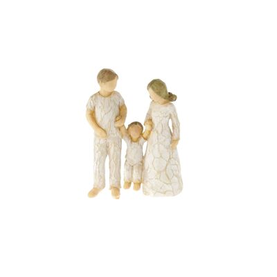 Figurine poly famille de trois personnes, 6,5 x 2 x 9 cm, beige, 807442