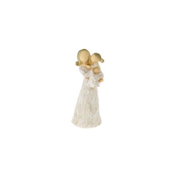 Figurine en poly mère et fille, 3,5 x 2,5 x 8 cm, beige, 807459 1