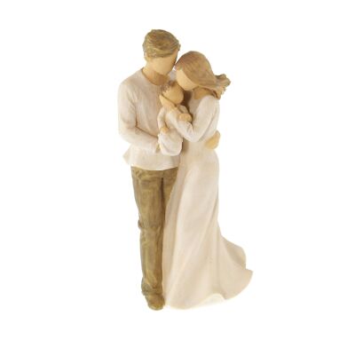 Poly figure family with baby, 11.5 x 8.5 x 23 cm, beige, 807473