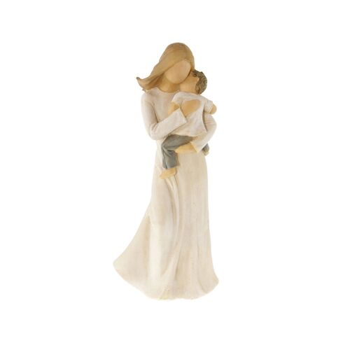 Poly-Figur Mutter und Sohn, 9 x 8 x 22 cm, beige, 807480