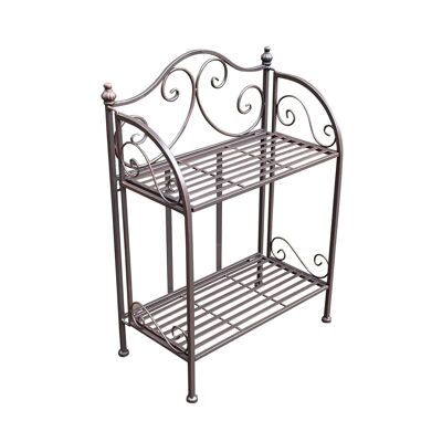 Etagère métal Malcesine, lot de 2, 42 x 22 x 60 cm, marron, 808661