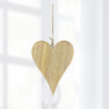 Coeur de suspension en bois de manguier, 12,5 x 1,5 x 17 cm, naturel, 809088 2