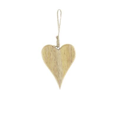 Coeur de suspension en bois de manguier, 8 x 1,5 x 10,5 cm, naturel, 809101