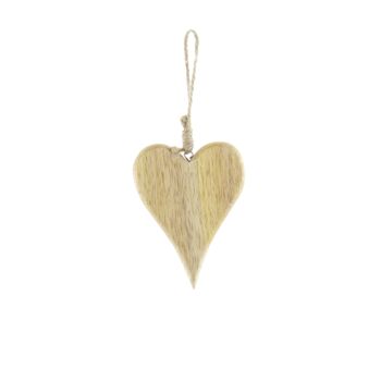 Coeur de suspension en bois de manguier, 8 x 1,5 x 10,5 cm, naturel, 809101 1