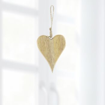 Coeur de suspension en bois de manguier, 8 x 1,5 x 10,5 cm, naturel, 809101 2