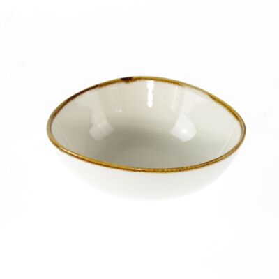 Porcelain bowl, 15.5 x 13.5 x5.5cm, white/brown, 809941