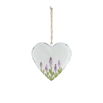 Cintre en métal coeur lavande, 10 x 1 x 10 cm, blanc/violet, 810398 1