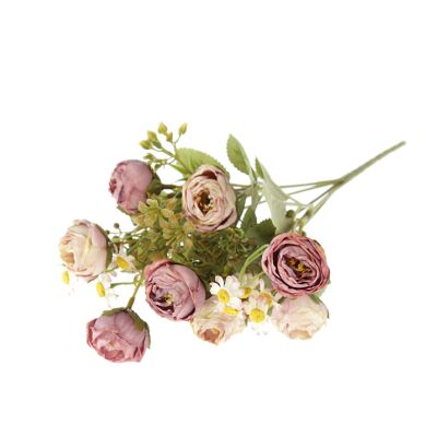 Plastic bouquet of chrysanthemums, length: 30 cm, pink, 810671